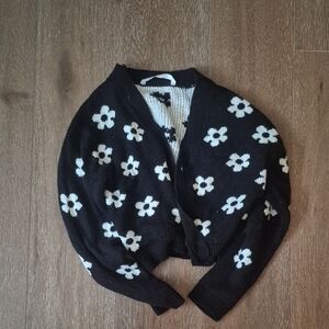 Urban Planet Black and White Floral Kids Cardigan